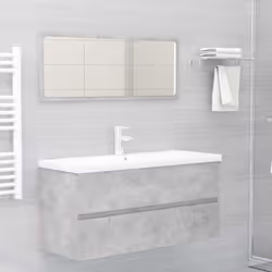 vidaXL Sink Cabinet Engineered Wood Concrete Grey Furniture Home Washroom Rack