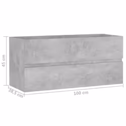 vidaXL Sink Cabinet Engineered Wood Concrete Grey Furniture Home Washroom Rack - Additional view 7