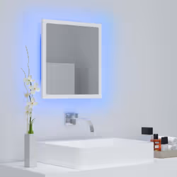 vidaXL LED Bathroom Mirror White 40x8.5x37 cm Acrylic Washroom Wall Mirror - Additional view 5
