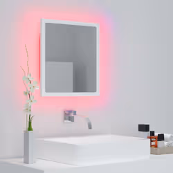 vidaXL LED Bathroom Mirror White 40x8.5x37 cm Acrylic Washroom Wall Mirror - Additional view 6