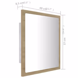 vidaXL LED Bathroom Mirror Sonoma Oak 40x8.5x37 cm Acrylic Washroom Mirror - Additional view 4