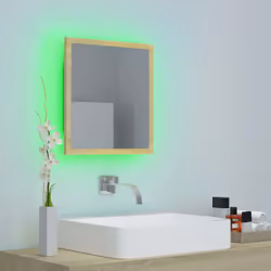 vidaXL LED Bathroom Mirror Sonoma Oak 40x8.5x37 cm Acrylic Washroom Mirror - Additional view 5