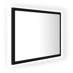 vidaXL LED Bathroom Mirror Black 60x8.5x37 cm Acrylic Washroom Wall Mirror