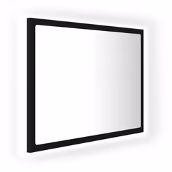 vidaXL LED Bathroom Mirror Black 60x8.5x37 cm Acrylic Washroom Wall Mirror