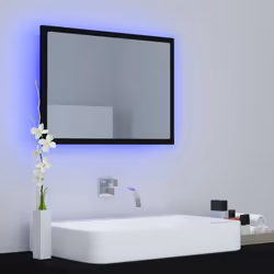 vidaXL LED Bathroom Mirror Black 60x8.5x37 cm Acrylic Washroom Wall Mirror - Additional view 9
