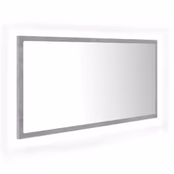 vidaXL LED Bathroom Mirror Concrete Grey 90x8.5x37 cm Acrylic Washroom Mirror