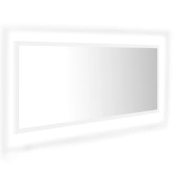 vidaXL LED Bathroom Mirror White 100x8.5x37 cm Acrylic Washroom Wall Mirror