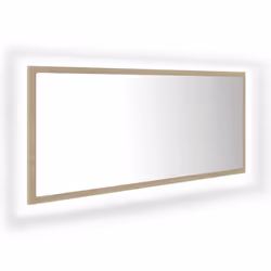 vidaXL LED Bathroom Mirror Sonoma Oak 100x8.5x37 cm Acrylic Washroom Mirror