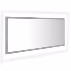 vidaXL LED Bathroom Mirror Concrete Grey 100x8.5x37 cm Acrylic Washroom Mirror