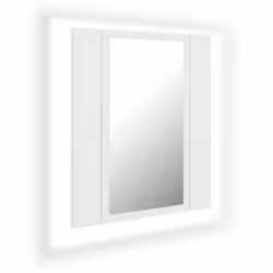 vidaXL LED Bathroom Mirror Cabinet White 40x12x45 cm Acrylic Washroom Mirror