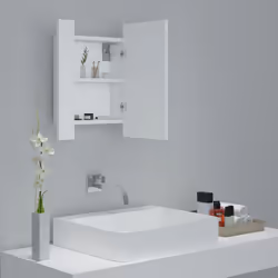 vidaXL LED Bathroom Mirror Cabinet White 40x12x45 cm Acrylic Washroom Mirror - Additional view 5