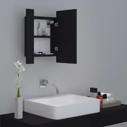 vidaXL LED Bathroom Mirror Cabinet Black 40x12x45 cm Acrylic Washroom Mirror - Additional view 5