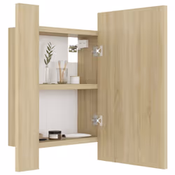 vidaXL LED Bathroom Mirror Cabinet Sonoma Oak 40x12x45 cm Acrylic Wall Mirror - Additional view 5