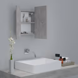 vidaXL LED Bathroom Mirror Cabinet Concrete Grey 40x12x45 cm Acrylic Mirror - Additional view 6