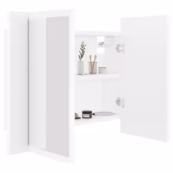 vidaXL LED Bathroom Mirror Cabinet White 60x12x45 cm Acrylic Washroom Mirror - Additional view 7