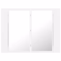 vidaXL LED Bathroom Mirror Cabinet White 60x12x45 cm Acrylic Washroom Mirror - Additional view 9