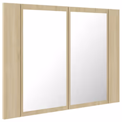 vidaXL LED Bathroom Mirror Cabinet Sonoma Oak 60x12x45 cm Acrylic Wall Mirror - Additional view 8