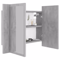 vidaXL LED Bathroom Mirror Cabinet Concrete Grey 60x12x45 cm Acrylic Mirror - Additional view 7