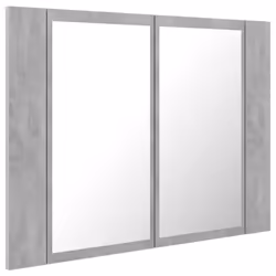 vidaXL LED Bathroom Mirror Cabinet Concrete Grey 60x12x45 cm Acrylic Mirror - Additional view 8