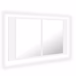 vidaXL LED Bathroom Mirror Cabinet White 80x12x45 cm Acrylic Washroom Mirror