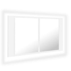 vidaXL LED Bathroom Mirror Cabinet White 80x12x45 cm Acrylic Washroom Mirror