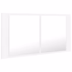 vidaXL LED Bathroom Mirror Cabinet White 90x12x45 cm Acrylic Washroom Mirror - Additional view 8