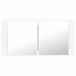 vidaXL LED Bathroom Mirror Cabinet White 90x12x45 cm Acrylic Washroom Mirror - Additional view 9