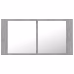 vidaXL LED Bathroom Mirror Cabinet Concrete Grey 90x12x45 cm Acrylic Mirror - Additional view 9