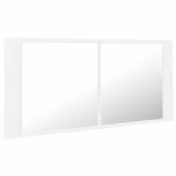 vidaXL LED Bathroom Mirror Cabinet White 100x12x45 cm Acrylic Washroom Mirror