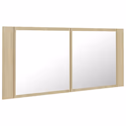 vidaXL LED Bathroom Mirror Cabinet Sonoma Oak 100x12x45 cm Acrylic Wall Mirror - Additional view 3