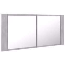 vidaXL LED Bathroom Mirror Cabinet Concrete Grey 100x12x45 cm Acrylic Mirror