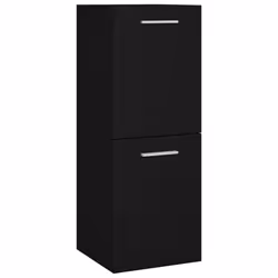 vidaXL Bathroom Cabinet Black Engineered Wood Bathroom Cupboard Wall Cabinet