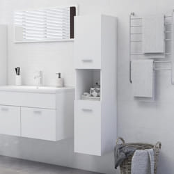 vidaXL Bathroom Cabinet White Engineered Wood Bathroom Cupboard Wall Cabinet