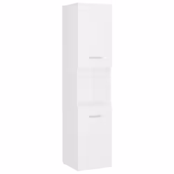 vidaXL Bathroom Cabinet White Engineered Wood Bathroom Cupboard Wall Cabinet