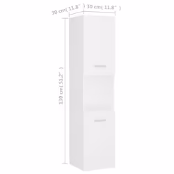 vidaXL Bathroom Cabinet White Engineered Wood Bathroom Cupboard Wall Cabinet - Additional view 4