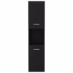 vidaXL Bathroom Cabinet Black Engineered Wood Bathroom Cupboard Wall Cabinet - Additional view 6