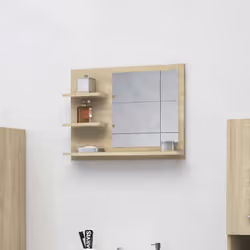 vidaXL Bathroom Mirror Sonoma Oak Engineered Wood Washroom Mirror Furniture