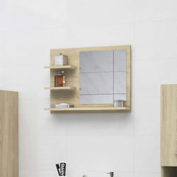 vidaXL Bathroom Mirror Sonoma Oak Engineered Wood Washroom Mirror Furniture