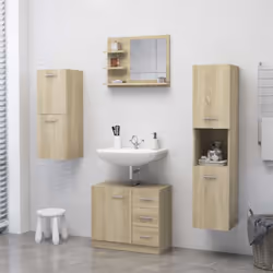 vidaXL Bathroom Mirror Sonoma Oak Engineered Wood Washroom Mirror Furniture - Additional view 6