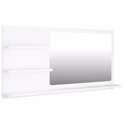 vidaXL Bathroom Mirror White Engineered Wood Washroom Wall Mirror Furniture