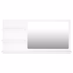 vidaXL Bathroom Mirror White Engineered Wood Washroom Wall Mirror Furniture - Additional view 5