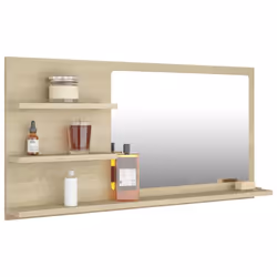 vidaXL Bathroom Mirror Sonoma Oak Engineered Wood Washroom Mirror Furniture