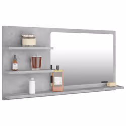 vidaXL Bathroom Mirror Concrete Grey Engineered Wood Washroom Mirror Furniture