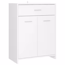 vidaXL Bathroom Cabinet White Engineered Wood Washroom Wall Mirror Furniture