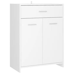 vidaXL Bathroom Cabinet White Engineered Wood Washroom Wall Mirror Furniture