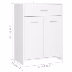 vidaXL Bathroom Cabinet White Engineered Wood Washroom Wall Mirror Furniture