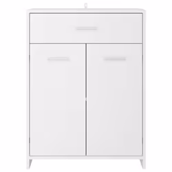 vidaXL Bathroom Cabinet White Engineered Wood Washroom Wall Mirror Furniture - Additional view 4