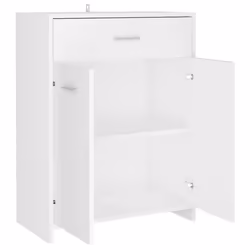 vidaXL Bathroom Cabinet White Engineered Wood Washroom Wall Mirror Furniture - Additional view 7