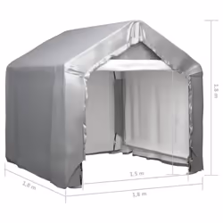 vidaXL Storage Tent Grey Galvanised Steel Outdoor Canopy Pavilion Tent Shelter - Additional view 5