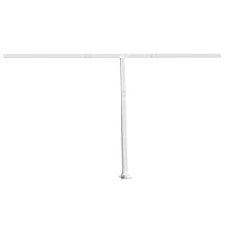vidaXL Awning Post Set Garden Balcony Patio Metal Awning Support Post Iron - white, 450 x 245 cm